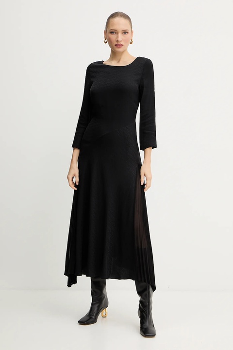 Karl Lagerfeld sukienka kolor czarny maxi rozkloszowana A4W13037 - zdjęcie produktu nr 1