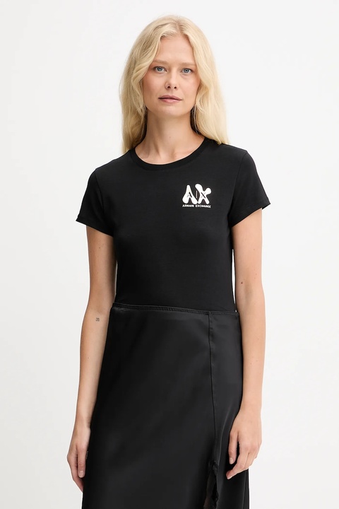 Armani Exchange t-shirt damski kolor czarny XW001347 AF17173 - zdjęcie produktu nr 1