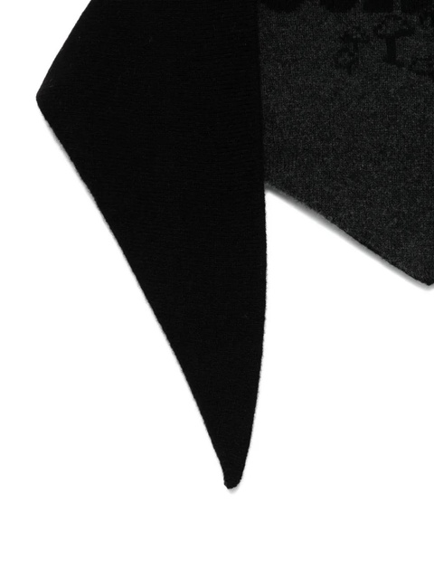 Simone Rocha graphic-logo neckerchief - BLACK/CHARCOAL - zdjęcie produktu nr 2