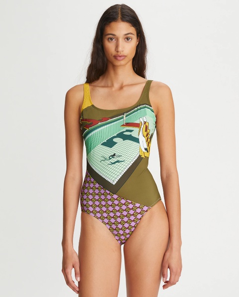 TORY BURCH - Strój jednoczęściowy z graficznym nadrukiem - zdjęcie produktu nr 1