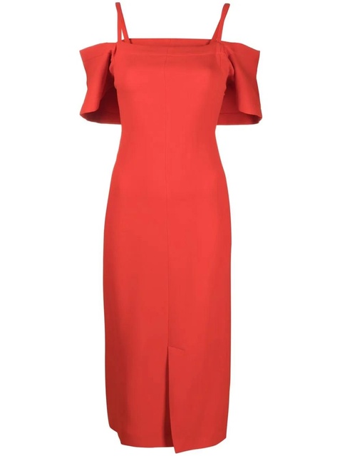 Victoria Beckham off-shoulder midi dress - Red - zdjęcie produktu nr 1