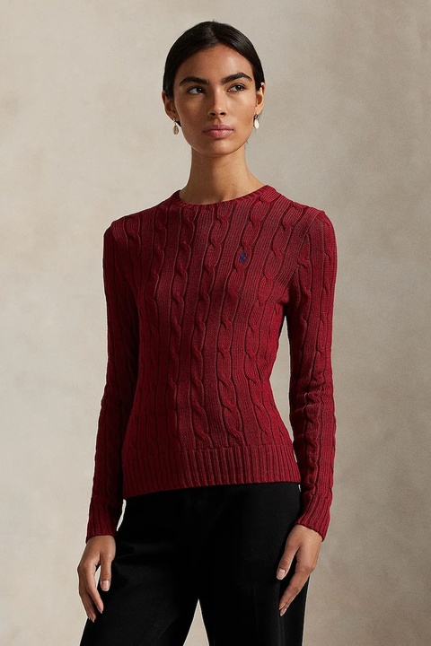 Polo Ralph Lauren sweter bawełniany damski kolor bordowy 211971869 - zdjęcie produktu nr 1