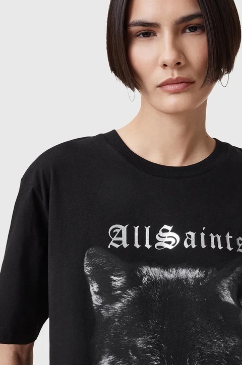 AllSaints t-shirt bawełniany DAWN damskie kolor czarny W016JC - zdjęcie produktu nr 2