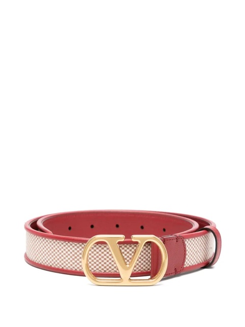 Valentino Garavani Vlogo leather belt - Red - zdjęcie produktu nr 1