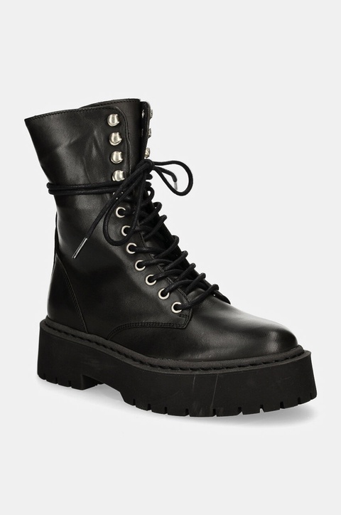 Steve Madden workery skórzane Skywen damskie kolor czarny na platformie SM11003283 - zdjęcie produktu nr 1