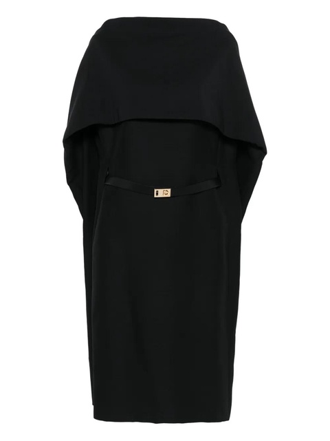Ferragamo cape-sleeve dress - Black - zdjęcie produktu nr 1