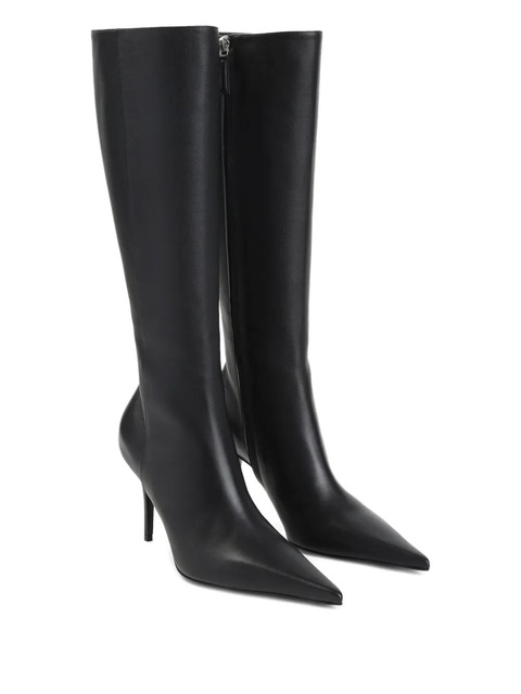 Amina Muaddi pointed-toe side-zip leather boots - Black - zdjęcie produktu nr 2