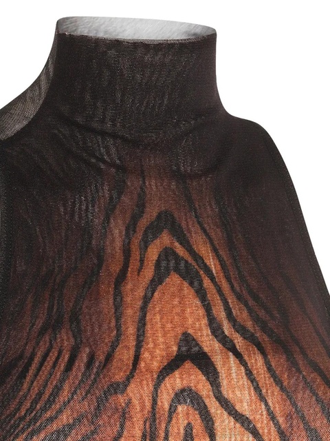 Jean Paul Gaultier high-neck wood-print dress - Black - zdjęcie produktu nr 2