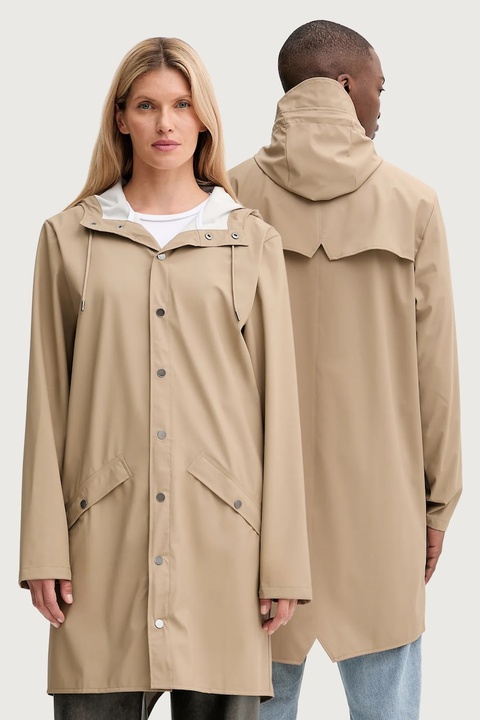 Rains kurtka 12020 Long Jacket kolor beżowy przejściowa 12020 - zdjęcie produktu nr 1