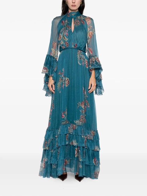 ETRO ruffled floral-print maxi dress - Blue - zdjęcie produktu nr 2