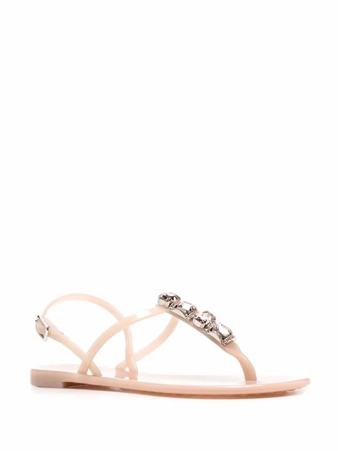 Casadei crystal-embellished jelly sandals - Neutrals - zdjęcie produktu nr 2
