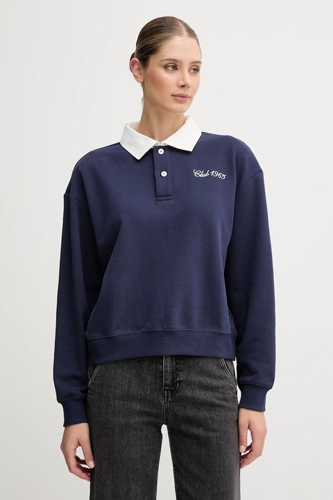 United Colors of Benetton bluza damska kolor granatowy z aplikacją 3WNWD3011 - zdjęcie produktu nr 1