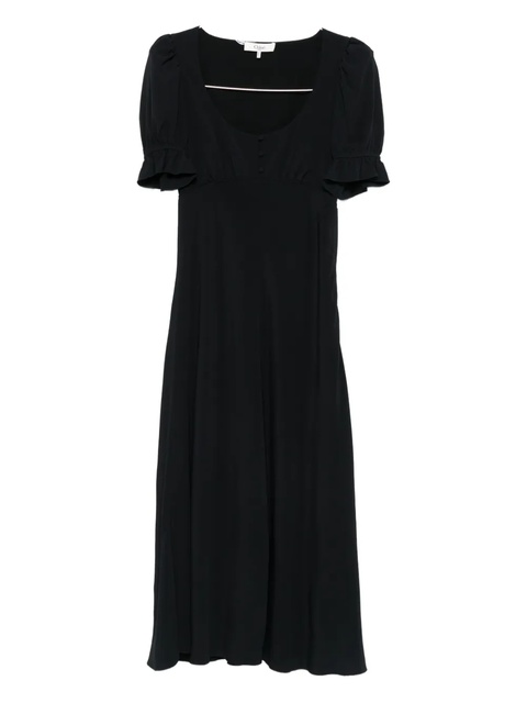 Chloé puff-sleeve button-front midi dress - Black - zdjęcie produktu nr 1