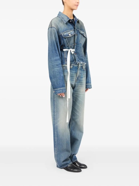 MM6 Maison Margiela belted denim jacket - Blue - zdjęcie produktu nr 1
