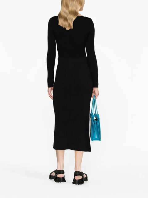 Jil Sander ribbed-knit cotton pencil skirt - Black - zdjęcie produktu nr 2