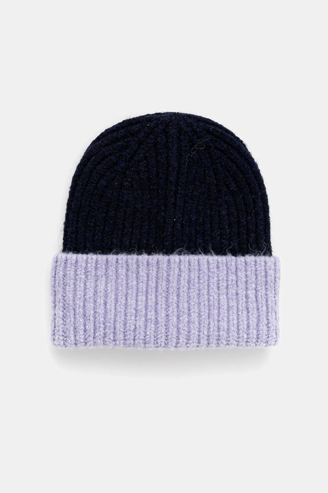 United Colors of Benetton czapka z domieszką wełny kolor granatowy 6NWBDA01L - zdjęcie produktu nr 1