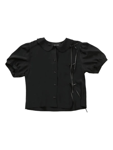 Simone Rocha bow-detail puff-sleeves shirt - Black - zdjęcie produktu nr 1