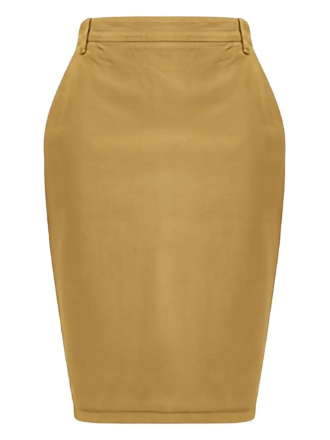 Saint Laurent rear-slit cotton midi skirt - Yellow - zdjęcie produktu nr 2