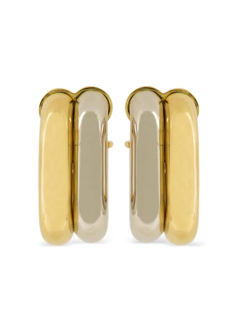 Rabanne two-tone hoop earrings - Silver - zdjęcie produktu nr 1