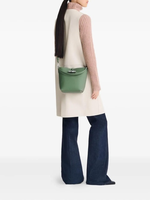 Longchamp Le Roseau textured leather bucket bag - Green - zdjęcie produktu nr 2