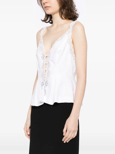 Reformation Josefina linen top - White - zdjęcie produktu nr 1