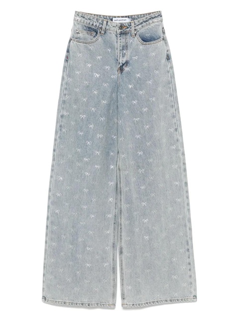 Self-Portrait bow-embellished jeans - Blue - zdjęcie produktu nr 1