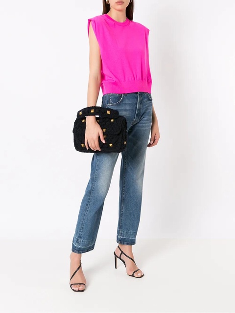 Valentino Garavani Rockstud knitted tote bag - Blue - zdjęcie produktu nr 1