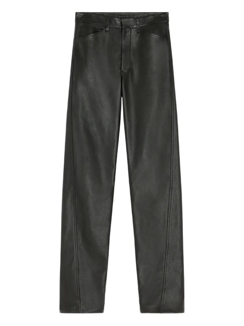 LEMAIRE Twisted five-pocket leather trousers - Black - zdjęcie produktu nr 1