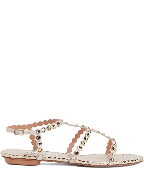 Aquazzura Tequila crystal-embellished sandals - White - zdjęcie produktu nr 2
