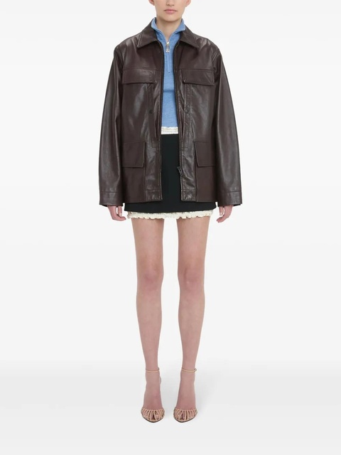 Victoria Beckham Chore leather jacket - Brown - zdjęcie produktu nr 2
