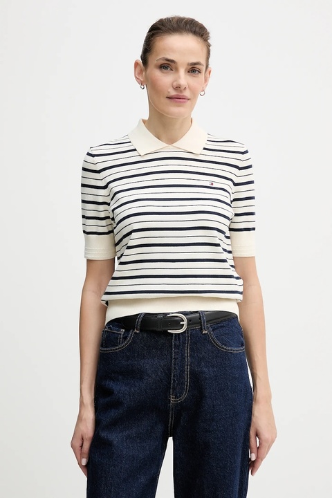 Tommy Hilfiger sweter damski kolor beżowy WW0WW47622 - zdjęcie produktu nr 1