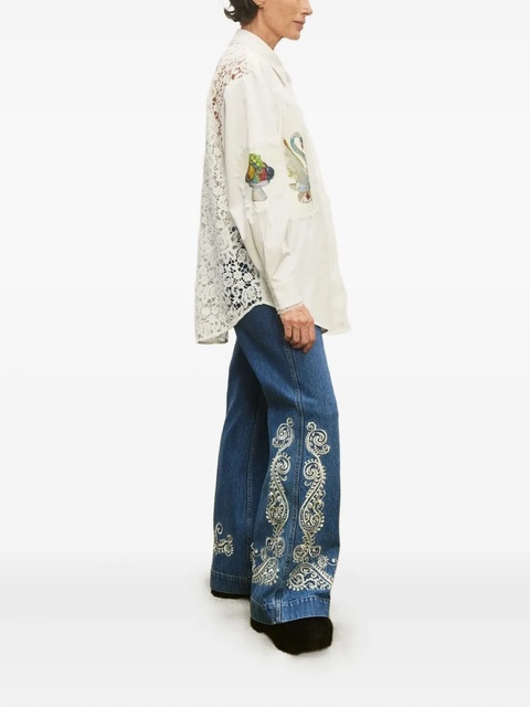 ALEMAIS Orazio lace-panel shirt - White - zdjęcie produktu nr 1