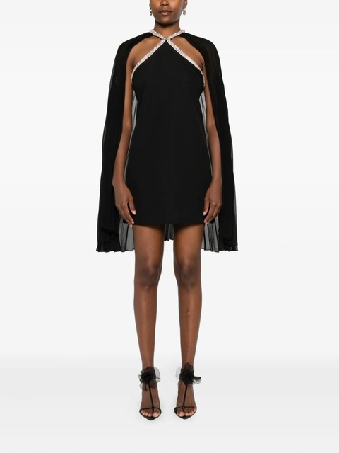 SANDRO pleated-cape embellishment mini dress - Black - zdjęcie produktu nr 2