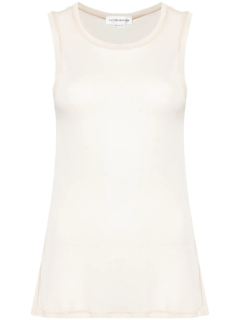 Victoria Beckham semi-sheer slub tank top - Neutrals - zdjęcie produktu nr 1