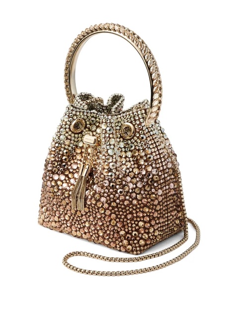 Jimmy Choo Bon Bon crystal-embellished mini bag - Gold - zdjęcie produktu nr 2
