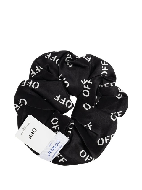 Off-White logo-print silk scrunchie - Black - zdjęcie produktu nr 1
