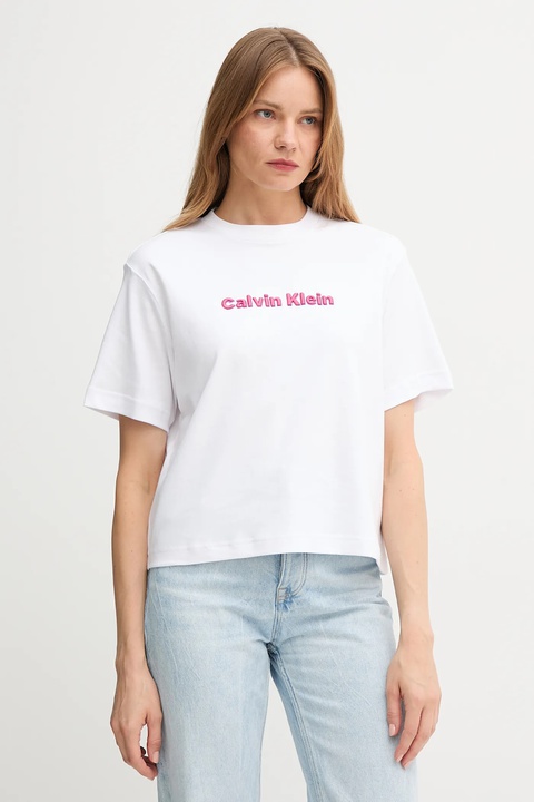 Calvin Klein Jeans t-shirt bawełniany damski kolor biały LV047D205G - zdjęcie produktu nr 1