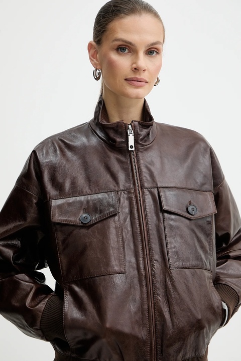 MAX&Co. kurtka skórzana kolor brązowy 2526446023200 - zdjęcie produktu nr 1