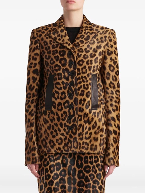 KHAITE Button Leopard Jacket - Brown - zdjęcie produktu nr 2
