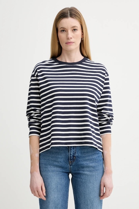 Marc O'Polo longsleeve bawełniany kolor granatowy cold shoulder 5000007507 - zdjęcie produktu nr 1