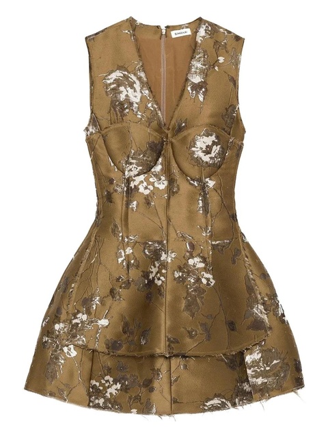 Simkhai Brynelle floral-jacquard mini dress - Brown - zdjęcie produktu nr 2
