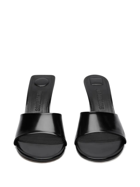 Jacquemus 70mm leather open-toe mules - Black - zdjęcie produktu nr 2