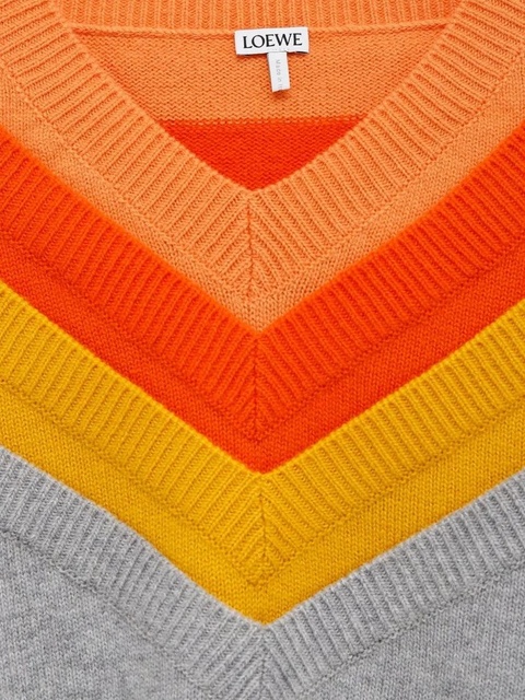LOEWE V-neck colour-block sweater - Grey - zdjęcie produktu nr 2