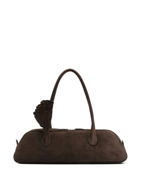 Magda Butrym Briggitte rose-embellished suede tote bag - Brown - zdjęcie produktu nr 1