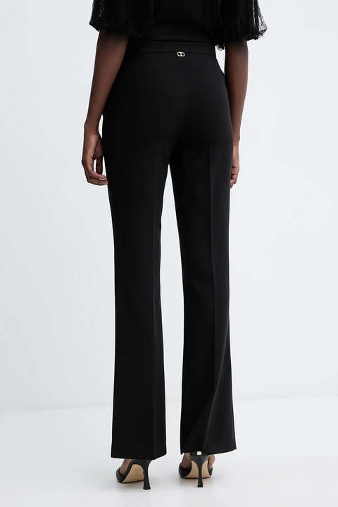 Twinset spodnie damskie kolor czarny dzwony high waist 252TT2232 - zdjęcie produktu nr 2