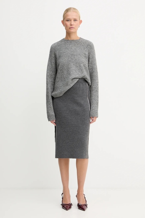BOSS sweter z domieszką wełny damski kolor szary 50478315 - zdjęcie produktu nr 1