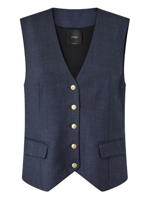 PINKO Ketchup buttoned gilet - Blue - zdjęcie produktu nr 1