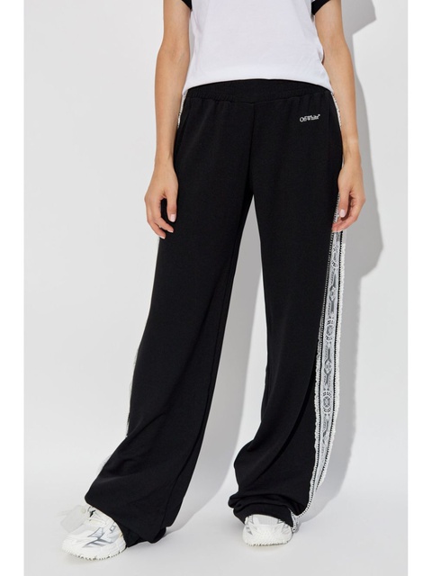 Off-White lace-detailing track pants - Black - zdjęcie produktu nr 2
