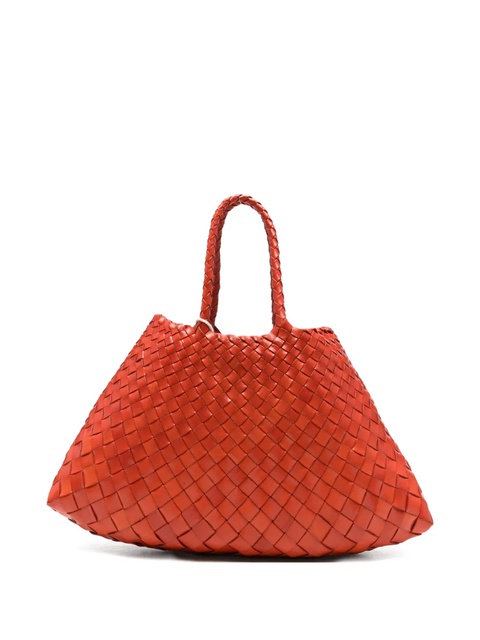 DRAGON DIFFUSION small Santa Croce woven leather shoulder bag - Orange - zdjęcie produktu nr 1