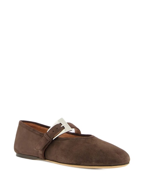 Paris Texas Sveva buckle suede ballet flats - Brown - zdjęcie produktu nr 2